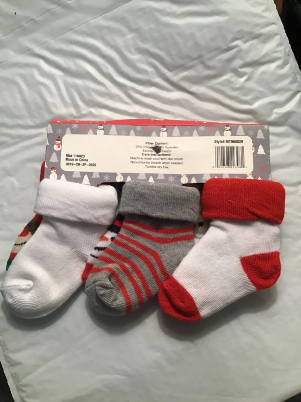 Holiday Baby Bootie Socks Size  0-12 months